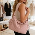 thumbnail image 4 of Bolso bandolera de mujer de color liso con diseño multibolsillos: bolso de hombro ligero de nailon para ir al trabajo, uso diario informal y viajes., 4 of 6