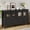 Black, variant on Heynemo 2-Door Buffet Cabinet with Storage, Bohemian Sideboard with Adjustable Shelves, Wood Credenza Cabinet for Bedroom, Living Room, Dining Room, Hallway