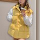 thumbnail image 3 of Gibobby Chalecos de invierno para mujer, Chaleco acolchado impermeable sin mangas para mujer, cuello alto con cierre(Amarillo,XG), 3 of 5