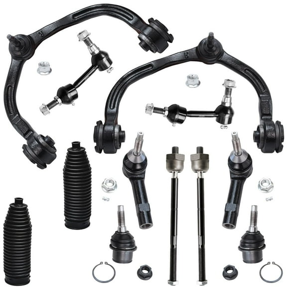 Detroit Axle - Front End 12pc Suspension Kit for 2004-2006 Ford Expedition Lincoln Navigator, 2 Upper Control Arms 2 Lower Ball Joints 4 Tie Rods 2 Boots 2 Sway Bars Replacement Standard Suspension