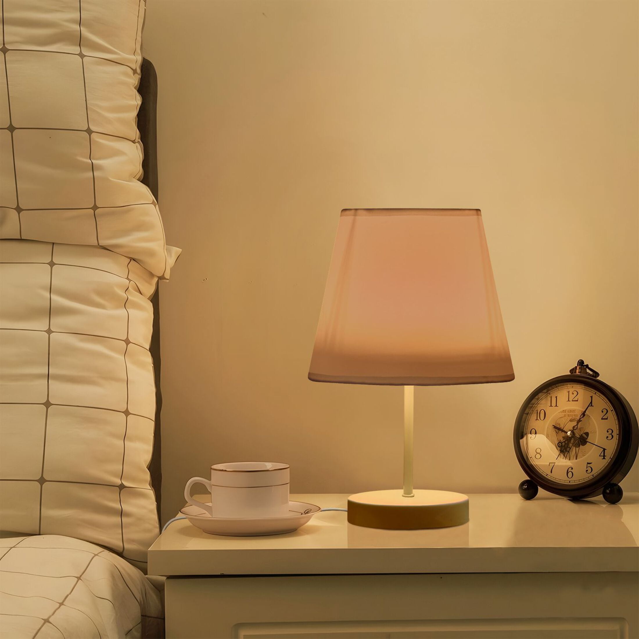 Pale Mauve Desk Lamp LED Table Nightstand Lamps with 3 Color Temperatures for Home Bedroom Living Room Decor 8x12