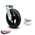 thumbnail image 2 of 8 Inch Rubber on Steel Swivel Caster with Roller Bearing and Swivel Lock SCC, 2 of 2