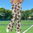 thumbnail image 2 of QATAINLAV High Waisted Flare Yoga Pants for Women Cute Football Print Stretchy Leggings Gym Butt Lift Bell Bottom Trousers Brown M, 2 of 10