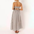 thumbnail image 4 of vigerkar Women Striped Maxi Dress Sleeveless Backless Cutout Smocked Sundress Spaghetti Straps Boho Flowy Dresses Khaki, L, 4 of 7