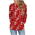 thumbnail image 2 of Heisall Womens Hoodies Long Sleeve Loose Casual Pullover with All-Over Print Pocket, Fashion Hooded Sweatshirt for Daily Wear, 2 of 6