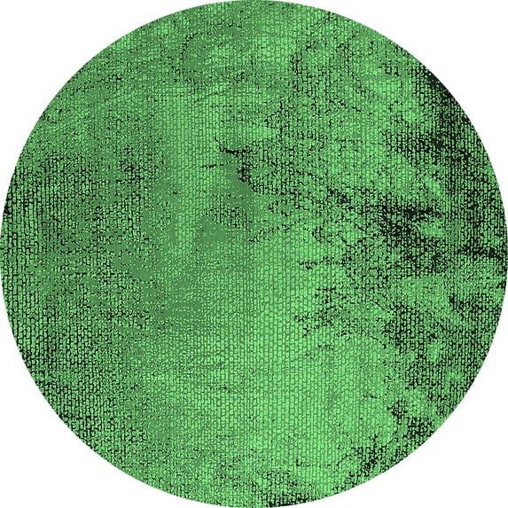 Ahgly Company Indoor Round Oriental Emerald Green Industrial Area Rugs, 8' Round