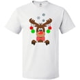 thumbnail image 3 of Inktastic Cute Christmas Reindeer with Red Nose, Ornaments and Bow Tie T-Shirt, 3 of 5