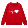 thumbnail image 4 of Mercatoo Girls Heart Graphic Crew Neck Sweatshirts Cotton Soft Oversized Pullover Sweatshirts Teen Kids Cute Long Sleeve Tops, 4 of 7