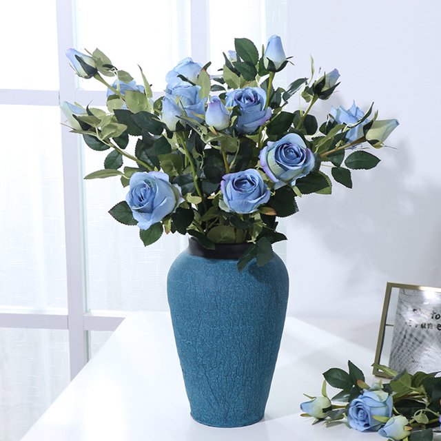 Ramo de novia LUDLZ de 25,98" de rosas moradas de seda artificial