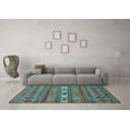 thumbnail image 3 of Ahgly Company Indoor Square Abstract Light Blue Modern Area Rugs, 6' Square, 3 of 4