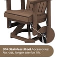 thumbnail image 5 of LOYALICE Adirondack Swivel Glider Chair, HDPE Resin Rocking Glider Chair, BrownWood, 5 of 8