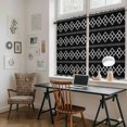 thumbnail image 5 of Black Boho Kitchen Curtain for Berdoom Living Room Cafe 45 Inch Length, Vintage Ethnic Tribe Abstract Geometric Tiers Curtains Light Filtering Drapes Rod Pocket Window Treatment 2 Panels 52"Wx45"L, 5 of 8
