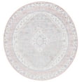 thumbnail image 2 of SAFAVIEH Bayside Sherwood Oriental Polyester Machine Washable Area Rug, Ivory/Blue Pink, 6'7" x 6'7" Round, 2 of 12