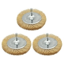 Lehood 3PC Brass Coated Wire Wheel Brush Kit for Drill, 4 Inch Crimped Cup Brush with 1/4" Hex Shank, 0.13mm Fine Wire for Fast Rust, Paint & Scale Removal from Metal, Wood & Steel