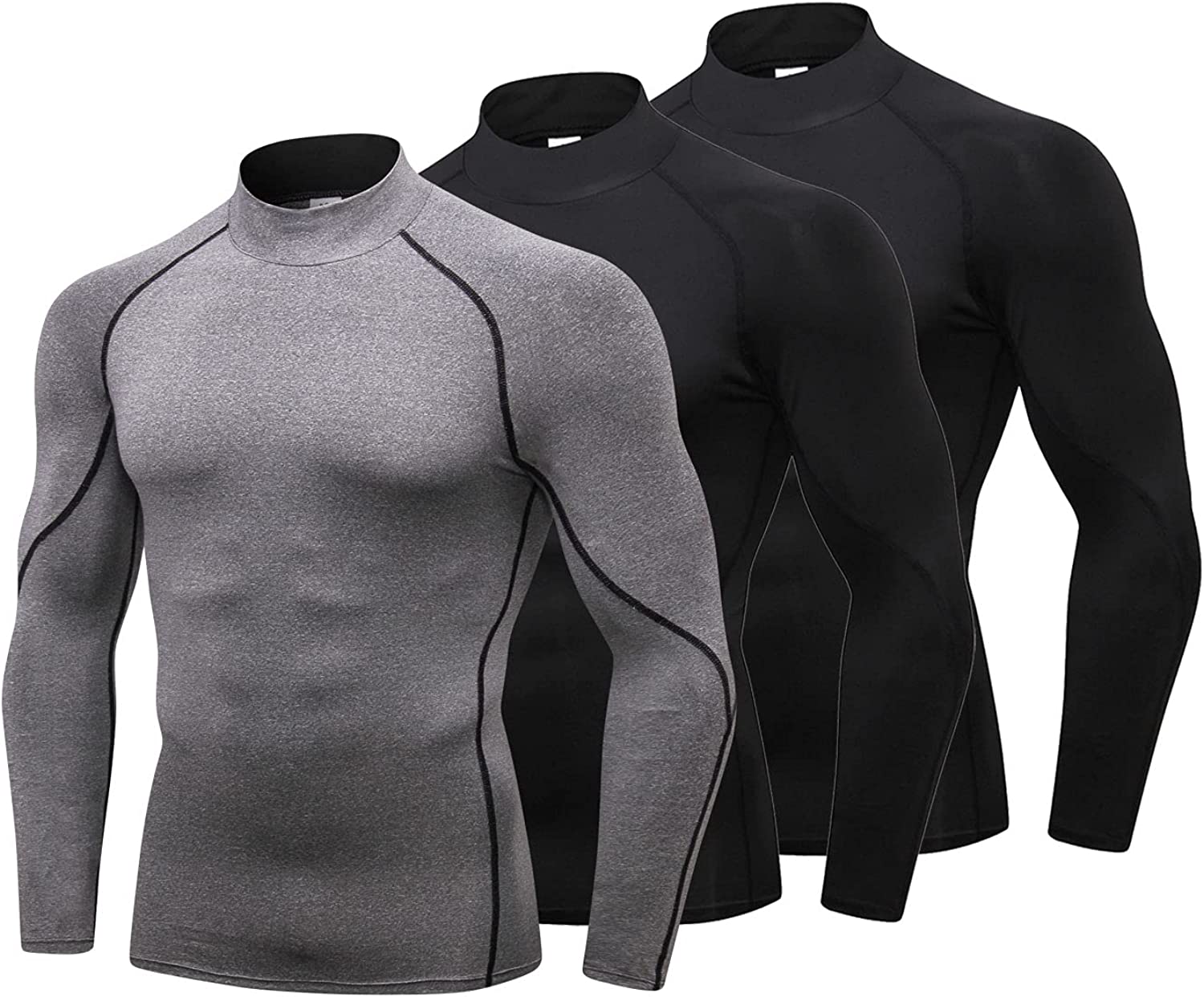 Mens Mock Turtleneck Compression Shirts 