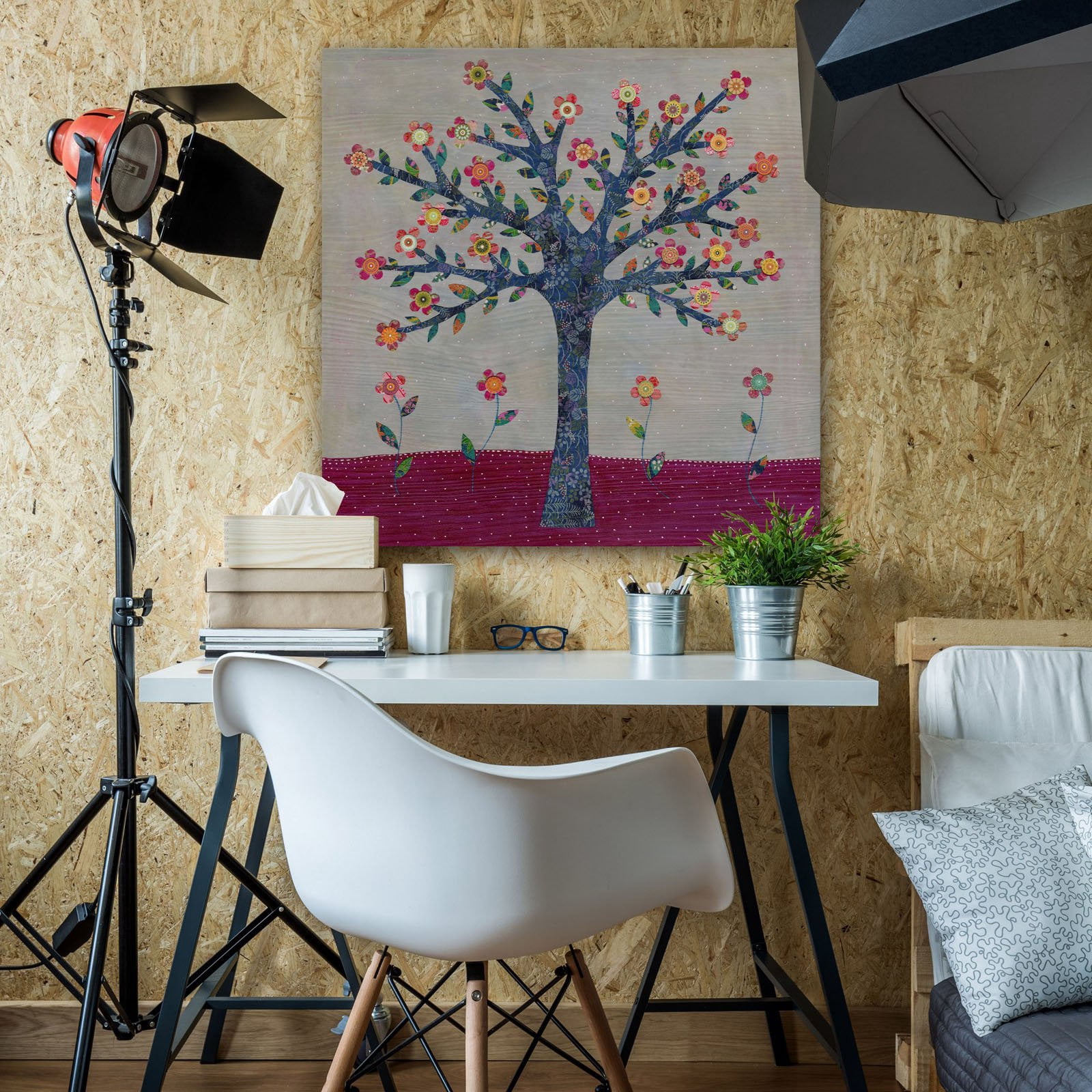 Marmont Hill Whimsical Flower Tree Print on Wrapped Canvas