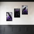 thumbnail image 3 of ZHONGYUTONG Gothic Canvas Wall Art Set of 3 Crow and Rose Art Prints Dark Goth Pictures Halloween Black Crow Painting for Bedroom Bathroom Home Decor Framed (11.00" x 14.00" x 3PCS), 3 of 5