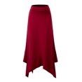 thumbnail image 2 of Doublju Women's Flowy Handkerchief Hemline Midi Skirt (Plus Size Available), 2 of 4