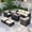 Beige, variant on Aoxun 1 Piece Loveseats Patio Furniture Set, Wicker Outdoor Furniture Conversation Set with 4" Thick Cushions for Deck Yard and Poolside Navy Blue