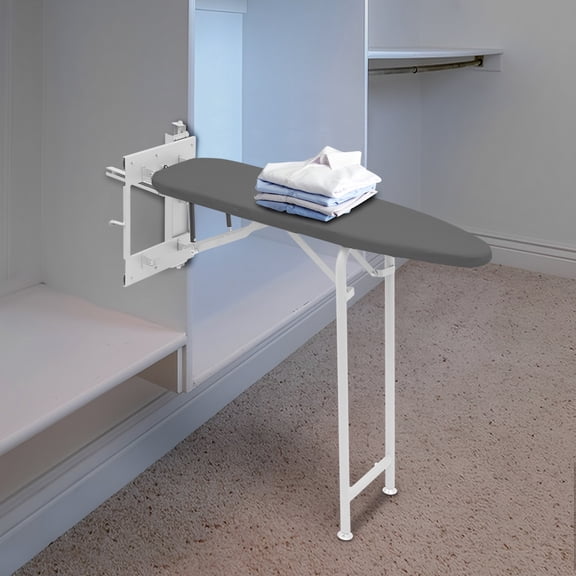 39.37*14.57*37in Modern Wardrobe Mount Spray Painting Grey Hideaway Ironing Board for Bedrooms, Cloakrooms