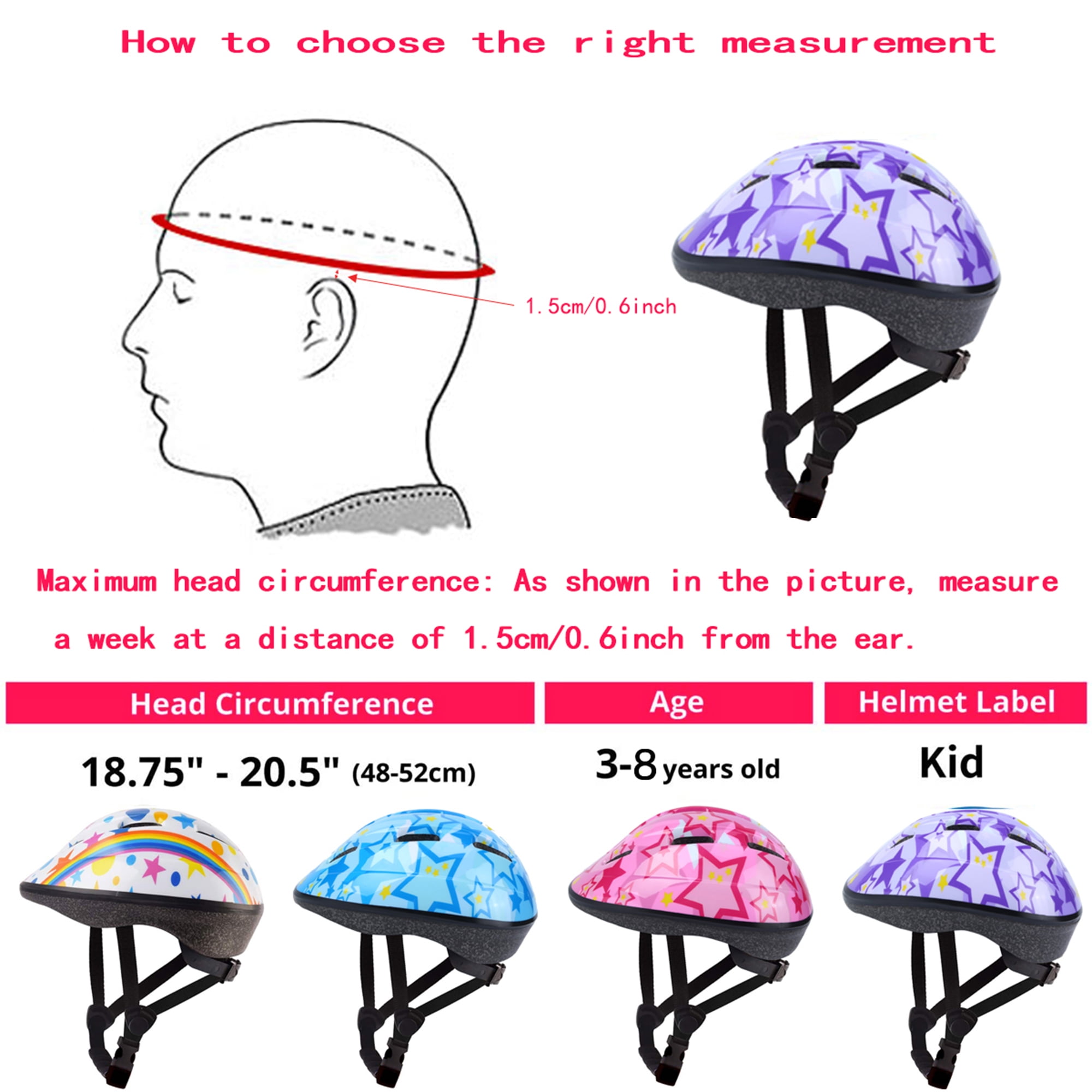 YouLoveIt 7 Pcs Kids Protective Gear Set Kids Bike Helmet, Adjustable Toddler Bike Helmet, Kids Boys Girls Skating Helmet Knee Pads Elbow Pads Wrist Pads for Bicycles Skateboards, Scooters, Roller