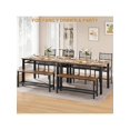 thumbnail image 2 of Bingirl 4 - Piece Dining Table Set for 4 People: Kitchen Table with 2 Chairs, 1 Bench, Storage Rack, and Metal Frame - Perfect for Small Space Apartments (Brown), 2 of 7