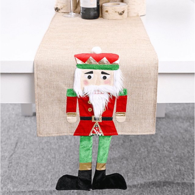 Mantel navideño rectangular Poliéster Protector de nogal rojo 33 * 180 m Patrones de árboles de Navidad para decoración de mesa navideña, Mantel navideño impreso Mantel absorbente Decoración de año nuevo brillar Electrónica