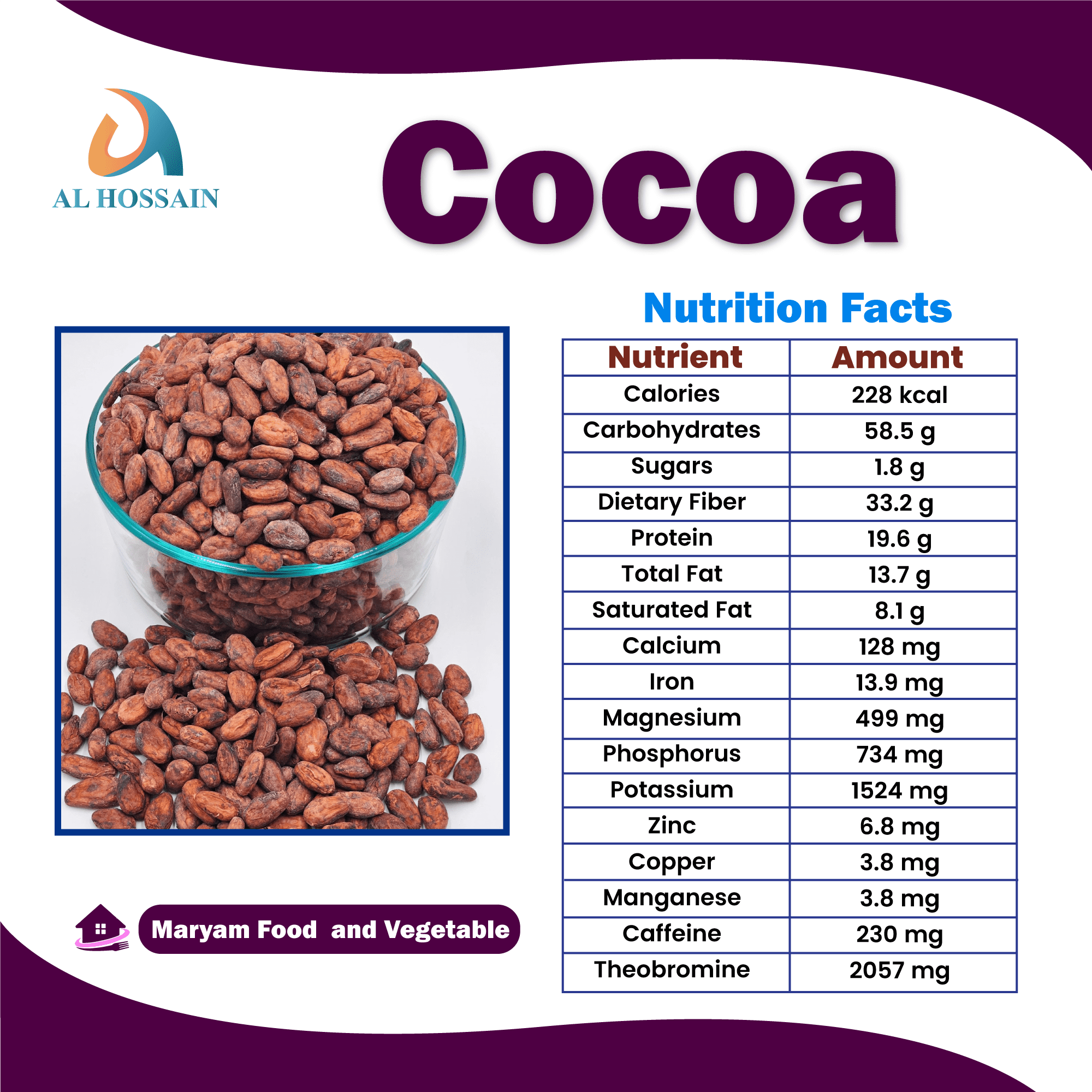 Al Hossain Natural Guatemalan Cocoa Beans – 11lb Bulk (176oz / 5kg) – Premium Whole Cocoa Beans for Chocolate, Coffee & Tea – Rich, Aromatic, Vegan & Gluten-Free