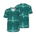 thumbnail image 3 of Daiia ECG Wave Mens Baseball Jersey Button Down Shirts Short Sleeve Sports Uniforms-Medium, 3 of 9