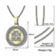 thumbnail image 4 of Collar de moda para hombre Yashi con colgante musulmán Hajj Umrah de acero inoxidable dorado con piedra de circonita cúbica, 4 of 4