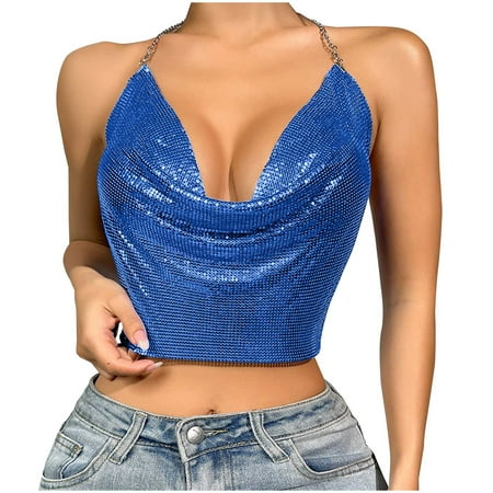 Yuzhih Women s Sequin Corset Top Bodysuit Spaghetti Strap Tank Top Sparkly Corset Cami Top Glitter Sleeveless Camisole Corset Top