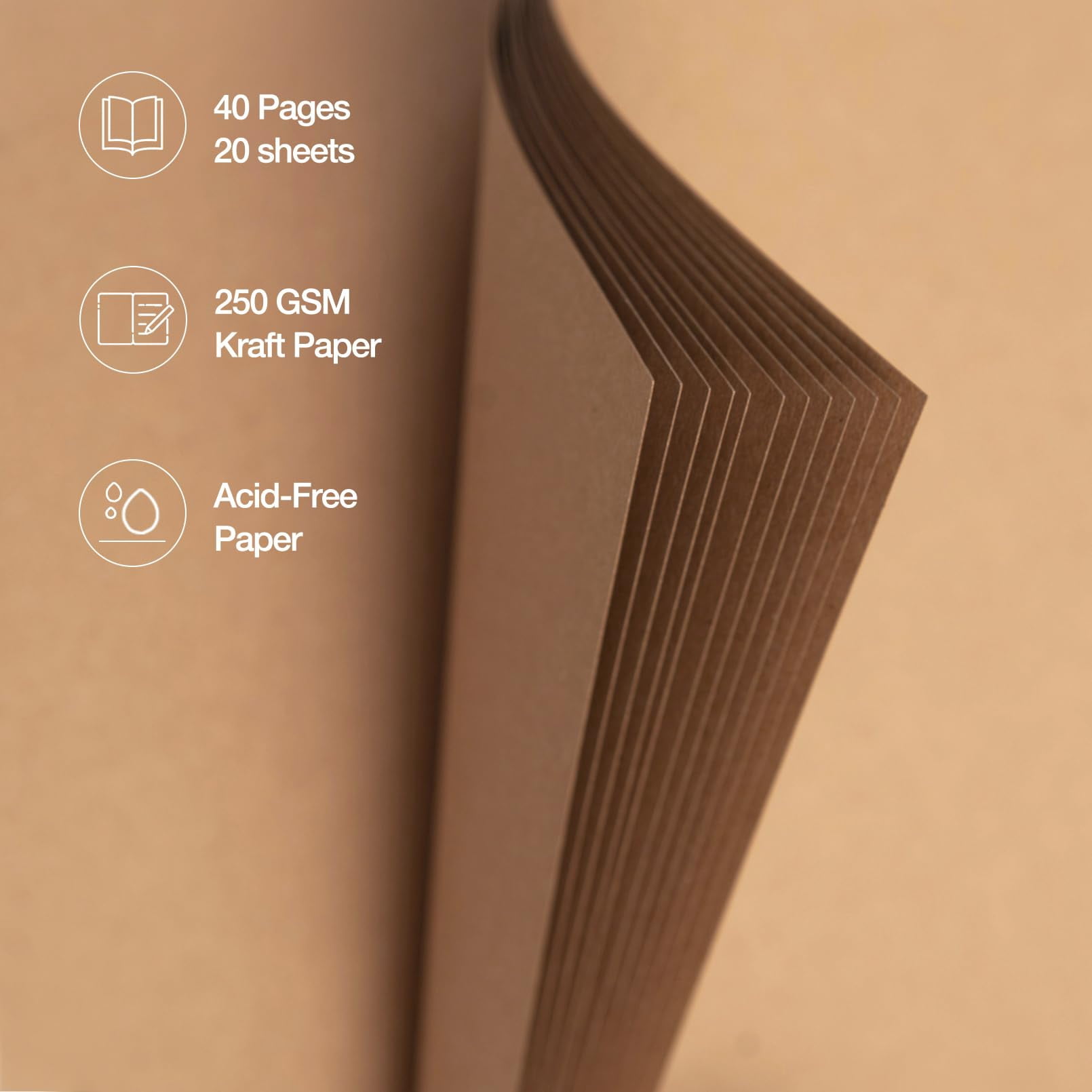 Lanola DIY Scrapbook Album Hardcover Kraft Paper Scrap Book Photo Albums Memory Book for Wedding and Anniversary Family