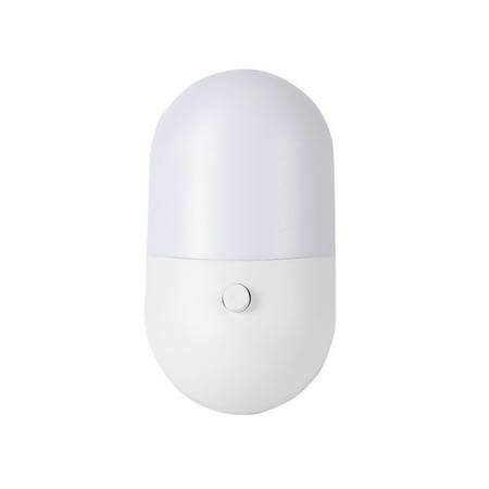 

Two-color night light plug-in with switch LED feeding socket bedroom wake up bedside light