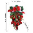thumbnail image 2 of Christmas Stair Swag Wreath Cedar Pine Garland Real Touch Christmas Wreath with Red Bow Berry Front Door Wall Window Stairs Holiday Christmas Decoration 20 inch, 2 of 9