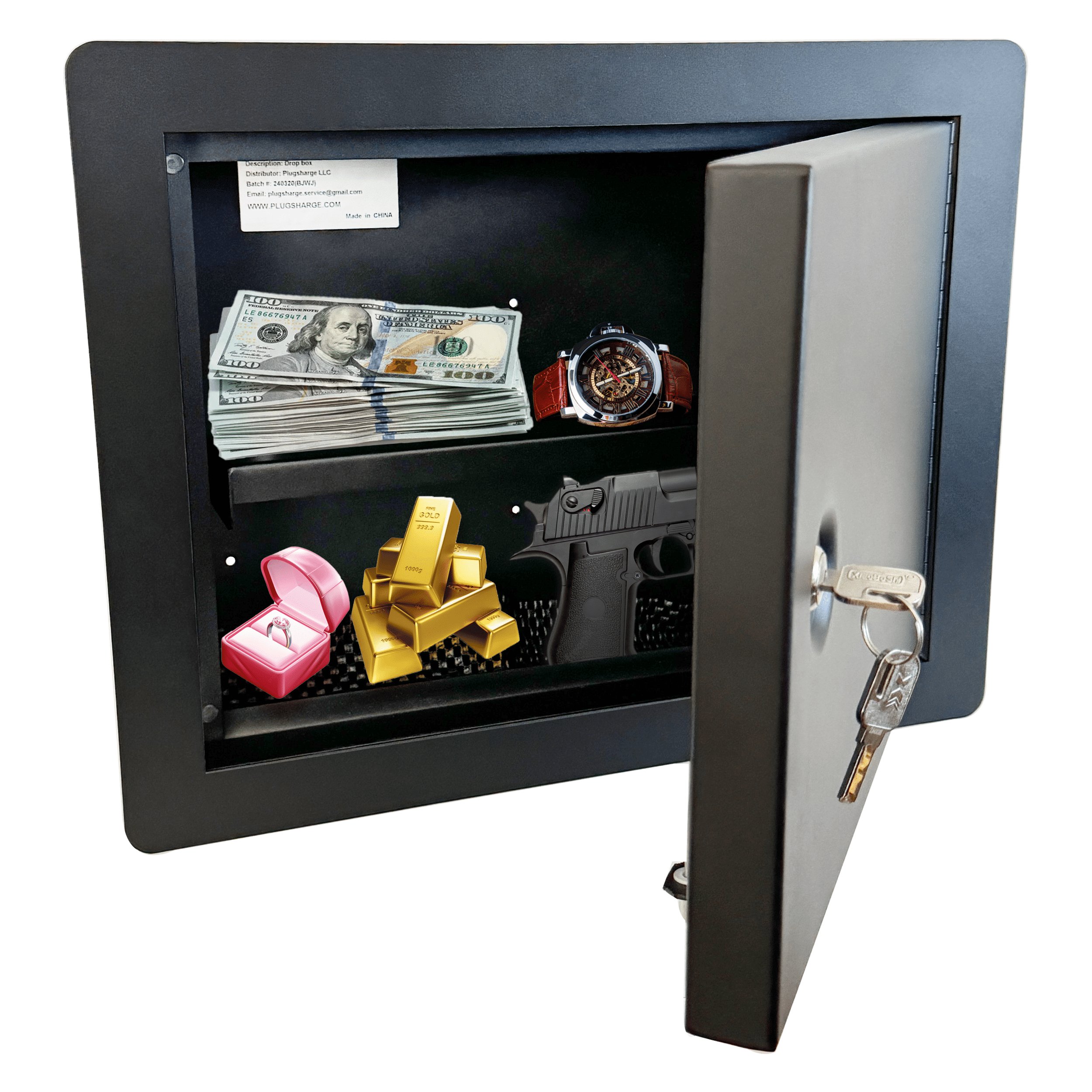 In-Wall Safe with Key Lock – Heavy-Duty Steel Lockable Hidden Wall Compartment for Secure Storage, Wall Safe Box for Jewelry, Cash, and Documents – 15.75-Inch Exterior Width, Durable Design