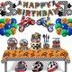 thumbnail image 2 of Cartel de feliz cumpleaños con temática de motocicleta, platos, adorno para pastel, casco, Motocross, globo, Dirt Bike, decoraciones de cumpleaños, suministros para fiestas, 2 of 5