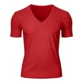 thumbnail image 4 of USNSM (S-5XL) Big and Tall Mens Mesh Short Sleeve Pullover T-Shirt Casual Solid Sports Slim Fit V Neck Muscle Tee Shirts Red M, 4 of 9