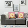 thumbnail image 3 of COMIO  Throw Pillow Covers Pillow Case,Fashionable Decorative Square Pillowcases Covers for Couch Sofa Bed,Living Room Sofa,Farmhouse,,Pink and Yellow Donut 2pc, 3 of 6