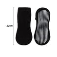 thumbnail image 6 of 1 Pair Unisex Trampoline Socks Anti-skid Silicone Grip Bottom Solid Color Shock-absorbing High Elasticity Sweat Absorption Adult Home Dotted Sole Yoga Socks, 6 of 8