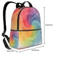 thumbnail image 3 of Lightweight Backpack With Adjustable Shoulder Strap Empty Bag Upright 12×14.5in For Weekend Holiday Travel Hiking Gray Tie-Dye Background Rainbow Colors_3, 3 of 5