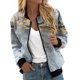 thumbnail image 2 of ICHUANYI Liquidación Collar de moda de temperamento para mujer con bolsillo con cremallera y estampado abrigo informal de manga larga ICHUANYI WER202308257620, 2 of 5