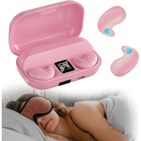 Flat Invisible Sleep Wireless Earphone IPX5 Waterproof Thin Invisible Sleep Earbuds for Side Sleepers Sleep Ear Buds Smallest Tiny Small Mini Discreet Earbud for Sleeping Invisible Headphones
