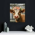 thumbnail image 4 of COMIO Country Bathroom Cow Canvas Wall Art Farmhouse Animal Pictures Wall Decor for Bedroom Framed Modern Artwork for Office Rustic Retro Home Decoration, 4 of 4