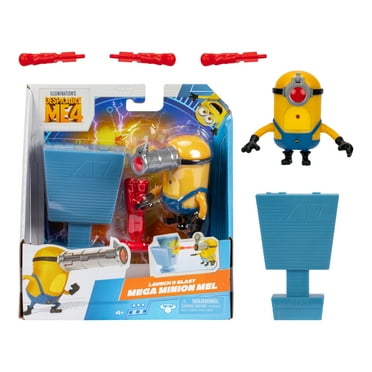 Despicable Me 4 Launch & Blast Mega Minion Mel Action Figure, 4-13, Yellow, ABS, 0.18 lb