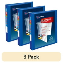 (3 pack) Avery Heavy-Duty View 3 Ring Binder, 1" EZD Rings, Pacific Blue