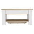 thumbnail image 6 of Dtwnek Wood Storage Bench with Lower Shelf, Light Brown + White, 6 of 9