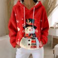 thumbnail image 2 of Hoodies for Women Oversized Winter Plush Cute Sweatshirts Pullover Trendy Fall Winter Clothes with Christmas Print for Comfortable Seasonal Wear,Deep Red,L, 2 of 6