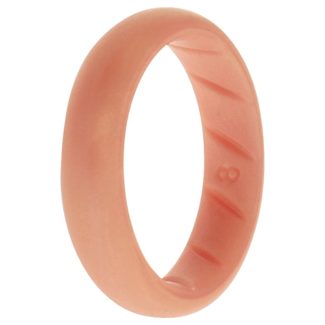 Anillo sólido BR de boda de silicona - Basic-Rose-Gold de ROQ para mujer - Anillo de 8 mm