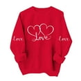 thumbnail image 2 of Fleece Warm Sweatshirts for Women Valentine's LOVE Letter Printed Pullover Tops Crew Neck Long Sleeve Shirts Loose Fit Hoodies Romantic Sweet Gift Fall Winter Outfits, 2 of 6