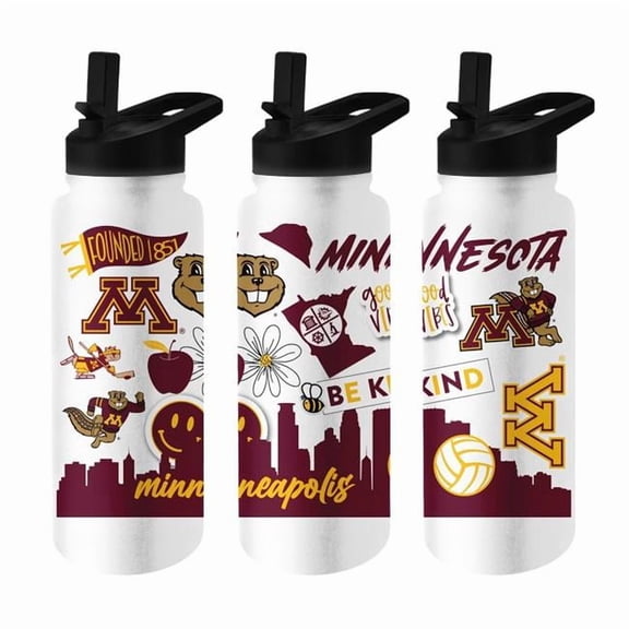 Logo Brands 175-S34QB-63 Minnesota 34 oz Native Quencher Bottle